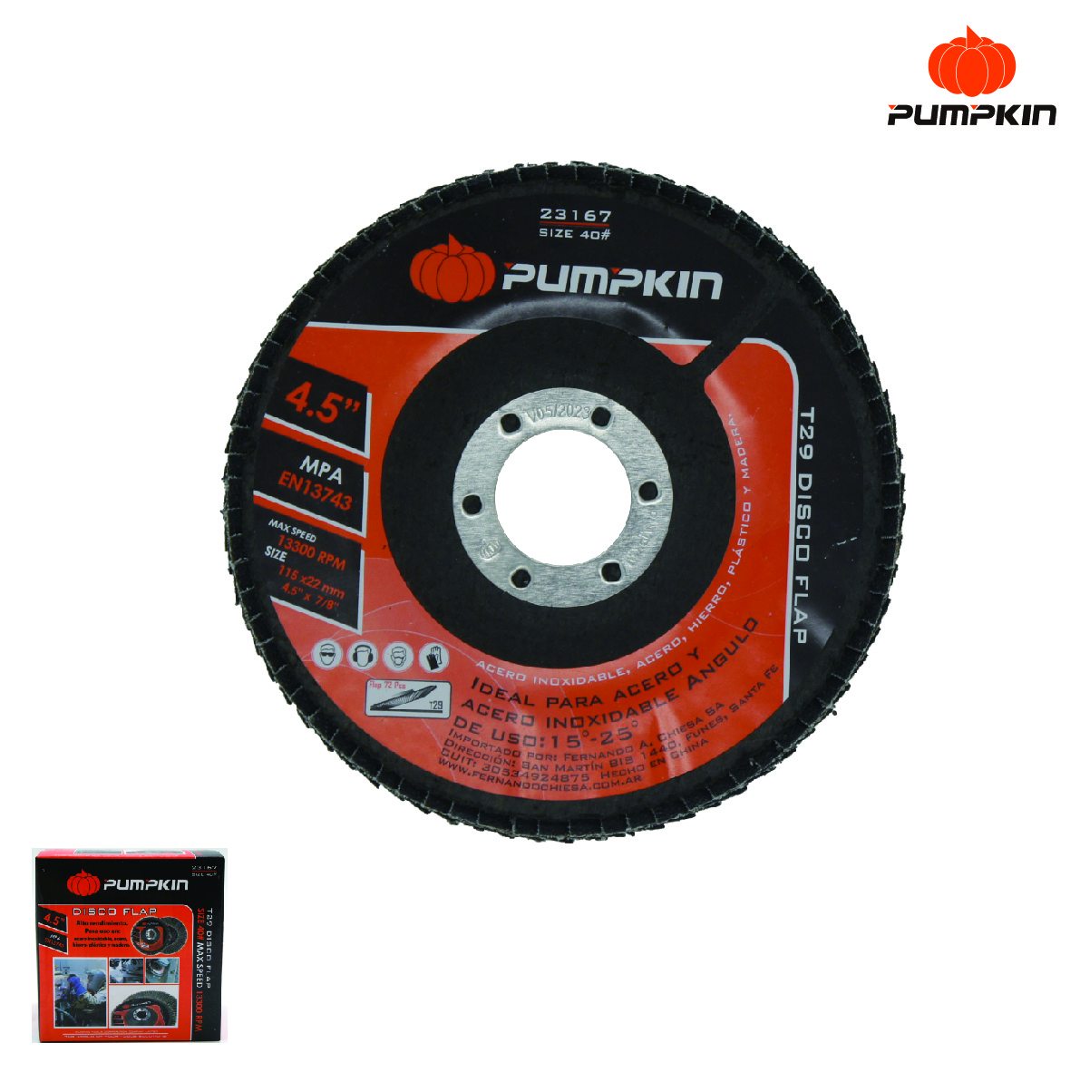 Disco flap óxido de aluminio - 115mm - #40